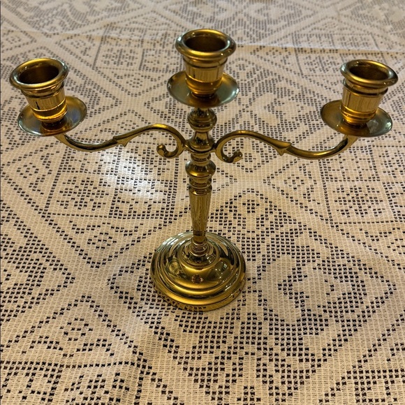 Vintage Brass Candelabra. 9”x8” - Picture 3 of 6